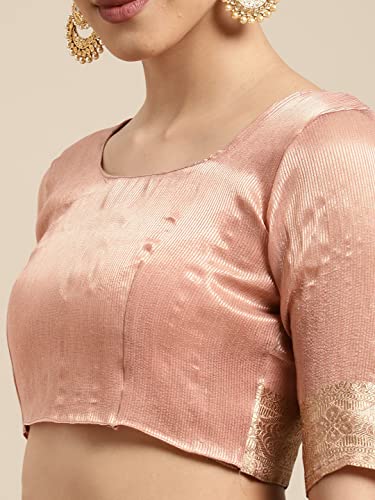 Image of AKHILAM Women's Linen Blend Jacquard Saree With Unstitched Blouse Piece (8SDZ13 Parent)
