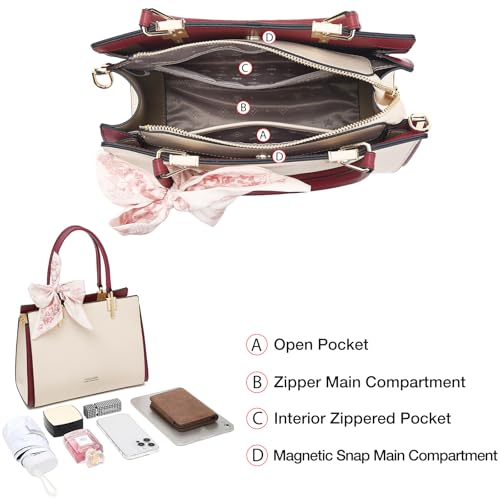 Image of FOXLOVER Medium Tote Bag for Women Designer Vintage Satchel Handbags Top-handle Purses