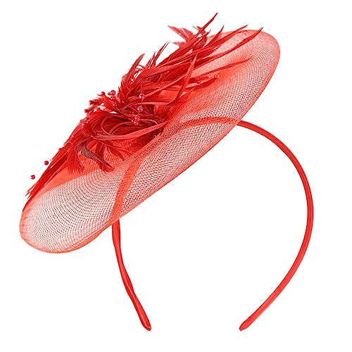 Beavorty Fuente 1 Pc Diadema De De Malla Sombreros De Fiesta Diademas Fascinator De La Pluma Boda Tocados Aleta Diadema De Pelo Novia Artificiales Corbata De Moño Horquilla Banquete