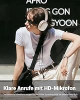 Wentronic Y01 Noise-Cancelling-Kopfhörer, Kabellose Over-Ear-Kopfhörer, Bluetooth 5.3, Hi-Res Sound, 48h Wiedergabe, faltbar, mit Mikrofon für iOS/Android/PC – Sternenlicht – Ansicht 7