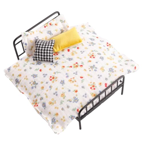 Lit Maison Miniature avec Literie Realiste pour Finir Decor Poupee