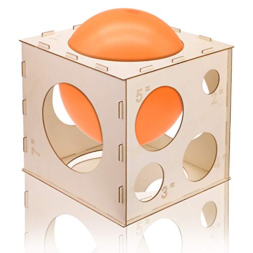 Fireboomoon 9 Holes Collapsible Wood Balloon Sizer Cube Box from 2" to 10"