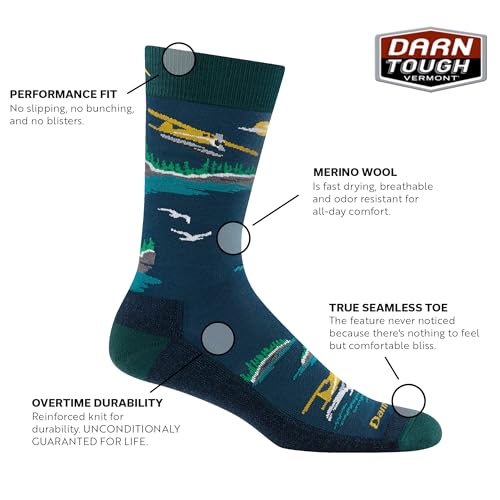 Darn Tough Vermont Men's Cushioned Crew Socks, Float Boat- Lightweight Crew Socks for Men2