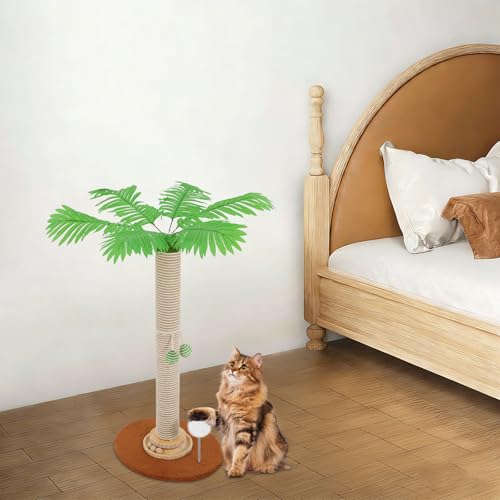 Rascador para gatos tipo árbol de 27.5 pulgadas con pelota colgante miniatura 4