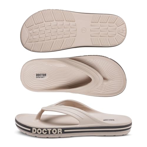 Image of DOCTOR EXTRA SOFT Men's Classic & Premium Casual Flip Flops with Soft Acupressure for Adult | Comfortable & LightWeight| Stylish & Anti-Skid |Waterproof Everyday Cushion Slippers for Gents /Boys D-553