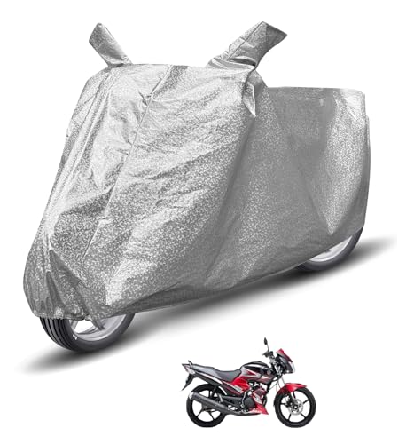 Image of Auto Hub Waterproof Bike Cover Compatible with Yamaha SS 125 Dustproof, UV Protection Two Wheeler Bike SS 125 Cover - Metallic Silver