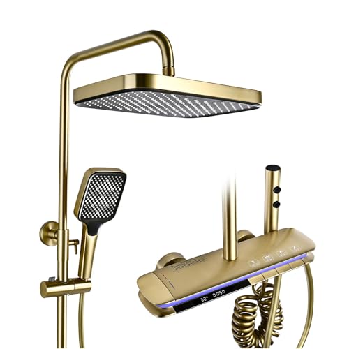 Système de douche thermostatique, finis les réglages difficiles grâce aux 4 touches de piano directes