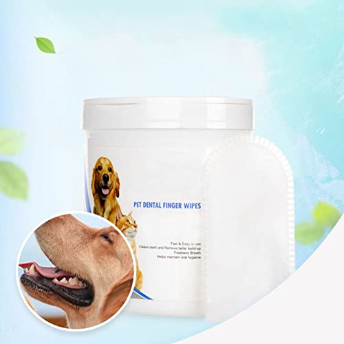 50 Peças de Lenços Umedecidos para Higiene Bucal de Cães, Lenços Umedecidos para Limpeza de Dentes d