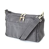 [JOKnet] メール便 ダブルファスナー クリアポケット付き お財布ショルダー レディース メンズ ショルダーバッグ 斜めがけ 大容量 軽量 チャコール F