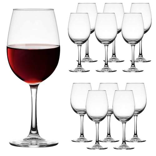 Cadamada 12oz Wine Glasses,Crystal Glass with Stem for Red or White Wine, High-end Banquet, Party, Bar, Wedding, Gift (12 pcs)