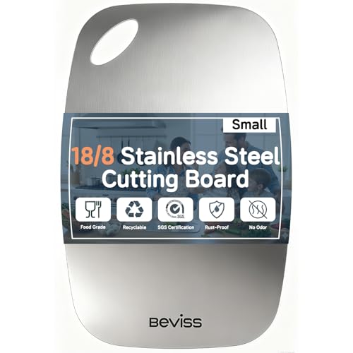 Beviss Cutting Board, 100% Pure 18/8 Stainless Steel Cutting Board Double Sided, 11.45