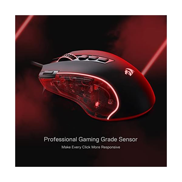Redragon M612 Predator RGB Gaming Mouse, 8000 DPI Wired Optical Gamer Mouse with 11 Programmable Buttons & 5 Backlit Modes, Software Supports DIY Keybinds Rapid Fire Button - Image 5