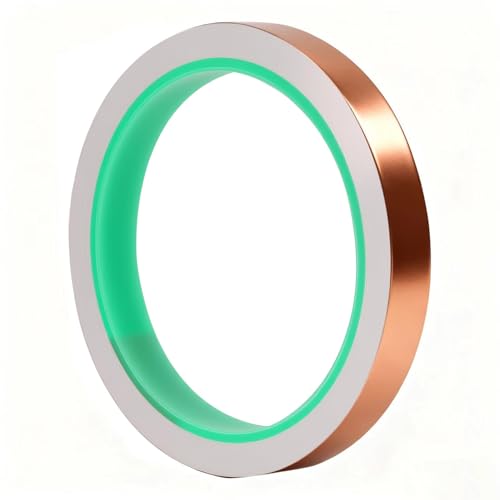 Pevlkawr Cinta de Cobre Adhesiva Cobre Conductora Doble para Blindaje EMI13 mm x 10 mm para Guitarra, Reparaciones Eléctricas,Cinta de Caracol