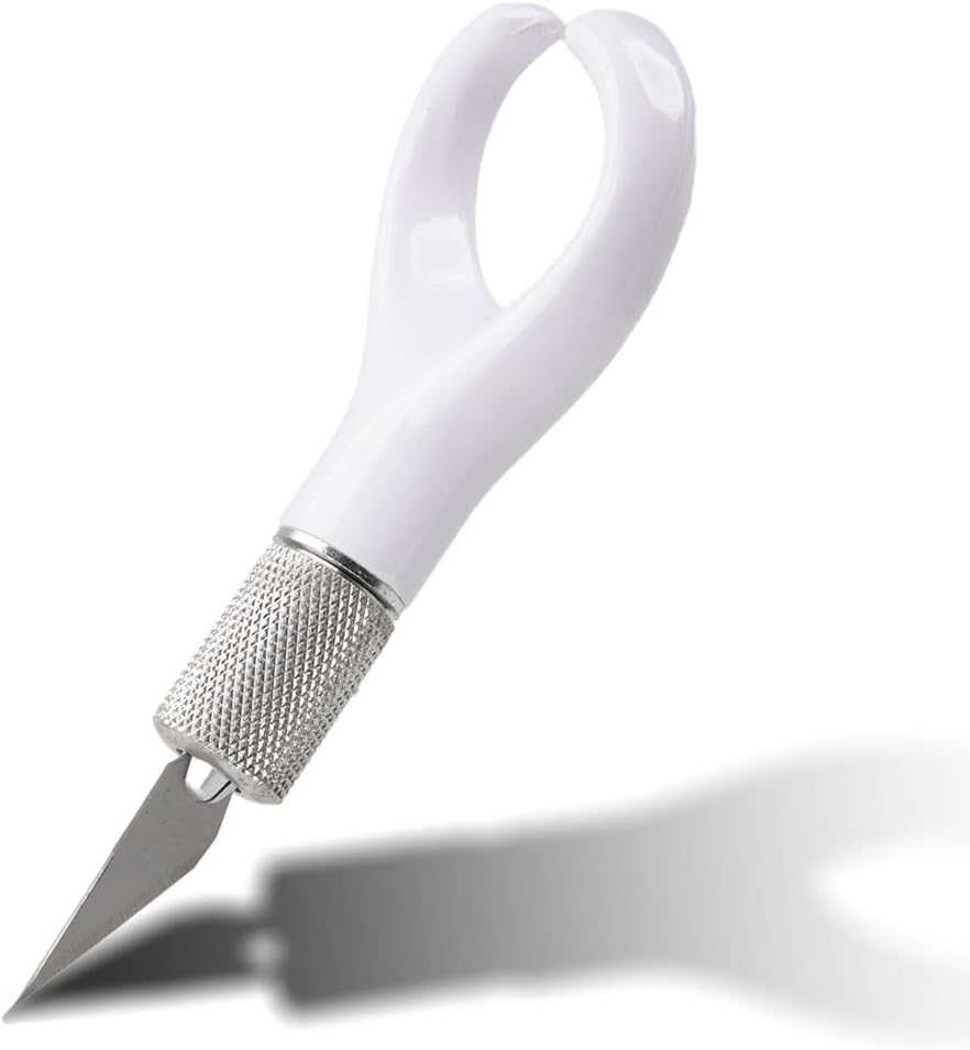 Craft County Loop Handle Pen-Grip Crafting Knives – Ergonomic Precision Blades for Scrapbooking, Sewing, and More! (Swivel)