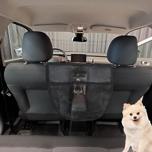 GLIDESMOOTH 犬用車載ネットバリア ペットバリアー 防護ネット 犬 ペット車 ドライブシート 後部座席 仕切り 取り付け簡単 ユニバーサル車 SUV トラック用 車用安全 ペットのセーフ運転用 ペットカー用品 ブラック 40x35cm