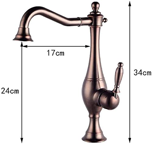 Robinet d'eau en laiton massif finitions marron et détails dorés de prestige - 3