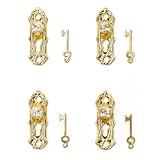 Odoria 1/12 Miniaturas Cerradura de Puerta con Cristal 4 Sets Accesorio para Casa de Muñecas