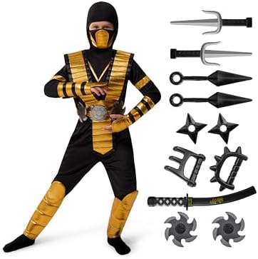 Spooktacular Creations Blue Ninja Costume for Kids, Ninja Costume for Toddler Boys Halloween Dress Up, Role Play