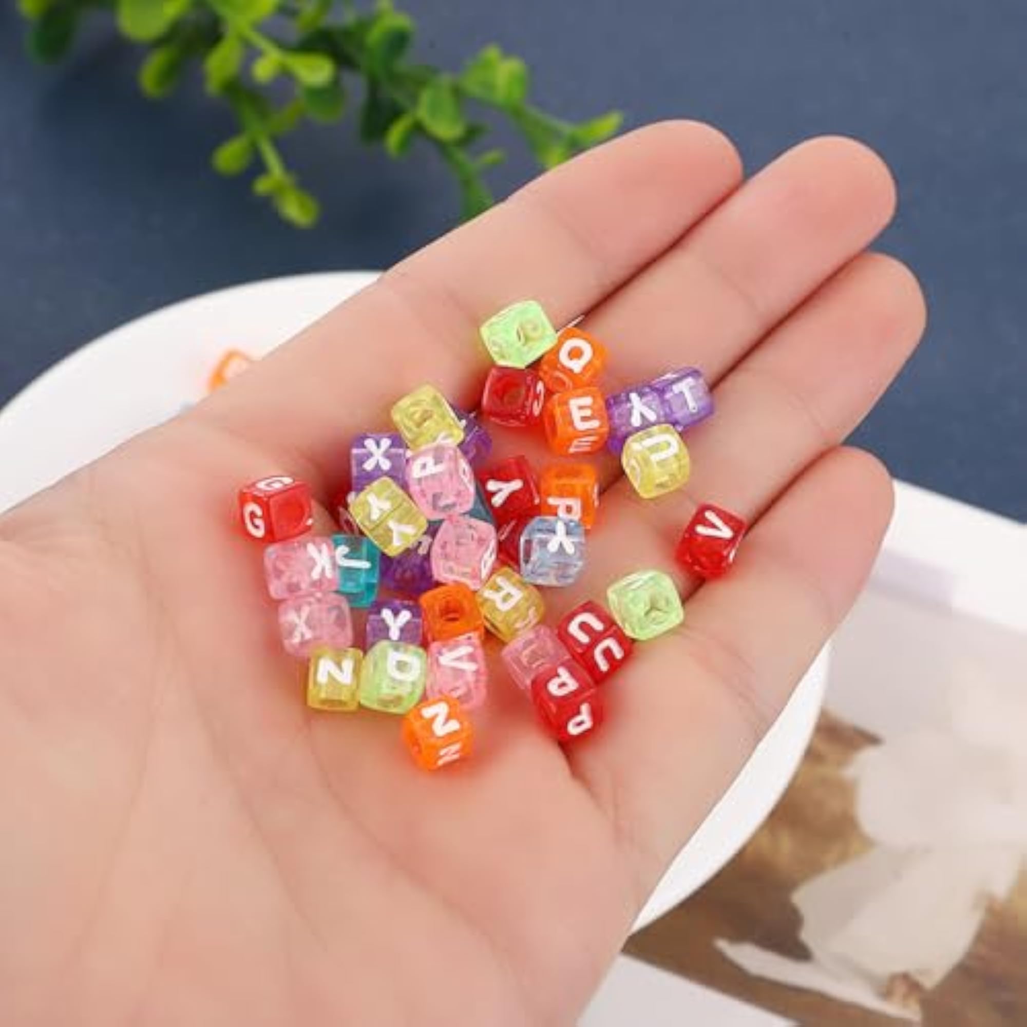 1000pcs Cube Letters Beads Square Alphabet Beads for Jewelry Making