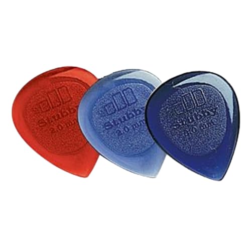 Médiators Dunlop Stubby Jazz avec attaque tranchante et grip antidérapant