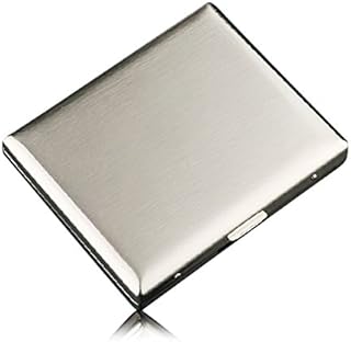 CaLeQi High-Grade Stainless Steel Cigarette Case, Nickel Plating Wire Drawing, Holds 20 Cigarettes.(with Branded Gift Box)