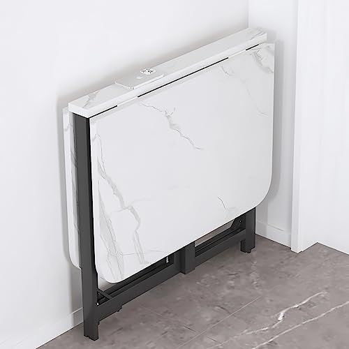 Mesa de comedor extensible plegable multifuncional para trabajo y estudio, diseño de ahorro de espacio, acabado blanco, 120 x 80 x 75 cm, perfecta para espacios pequeños