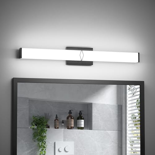 Image of Bathroom Light Fixtures,Modern Bathroom Vanity Light,40inch Dimmable 40W 3600lm Black LED Vanity Lights Bar Over Mirror,5700K LED Lighting Fixture,ETL Certified