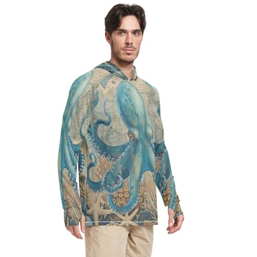 Painting Daisy Flowers Mens Sun Protective Shirts, Cooling Hoodie for Men, Light Weight Hoodie, UPF 50+ Running Hoodie2