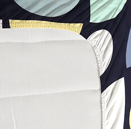 Image of NEW LEAF Premium Cotton Elastic Fitted Bedsheets with 2 King Size Pillow Covers | Double Bed with All Around Elastic 180 TC Supersoft | Size - 72 King Sizex78+10 inches | Midnight Pastel Abstract