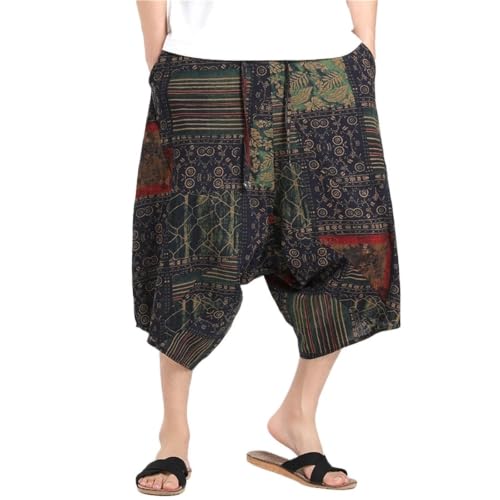 Short de plage en coton et lin homme pour les vacances d'été et le jogging quotidien