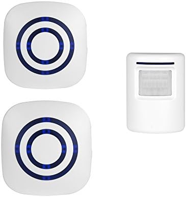 ENEGG Wireless Home Security Driveway Alarm, Entry Alert, Visitor Door Bell Chime with 2 Plug-in Receiver and 1 PIR Motion Sensor Detector Alert System, Quality Sound and LED, 38 Melodies