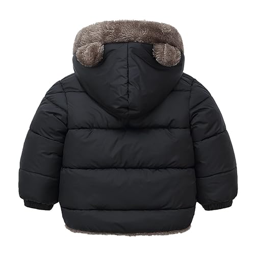 Happy Cherry Baby Boys Girls Puffer Jacket Hooded Coat Fleece Liner Elastic Cuffs Outerwear 12Mon-5T2