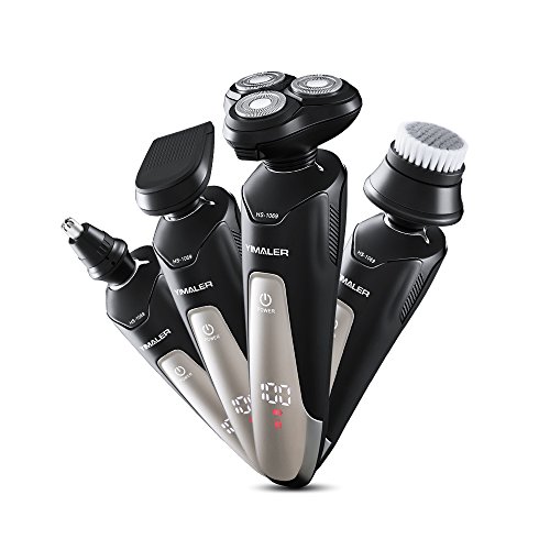 Electric Shaver Razor for Men, Yimaler 4 in 1 Beard Trimmer Wet Dry Shaver Cordless Waterproof Portable Travel Rechargeable USB Fast Charging for Nose Hair Face Cleaning Best Gift