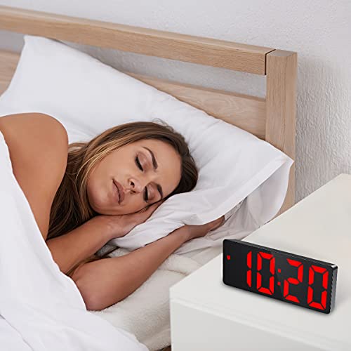 Oria Led Alarm Clock, Digital Alarm Clock, Large Display Led Desk Clock With Snooze, 3 Adjustable Brightness, Usb Charging Ports For Bedroom, Office,Red #TOP6