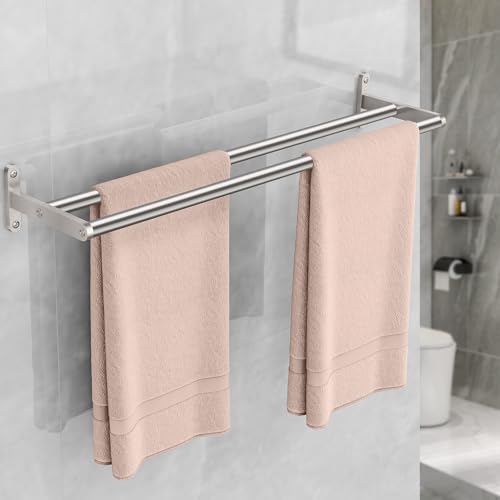 Porte-Serviettes Double 60cm Inox Brossé Mural YUMORE
