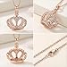 HENGYID Queen Necklace for Women - Sterling Silver & Rose Gold CZ Jewelry, Elegant Romantic Design, Ideal Birthday & Valentine's Day Gift(Rose gold)