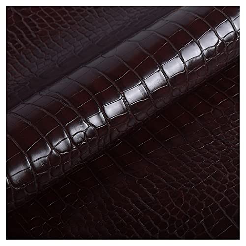 Tissu d'ameublement en faux cuir PU brillant crocodile curry pour canapé et décoration