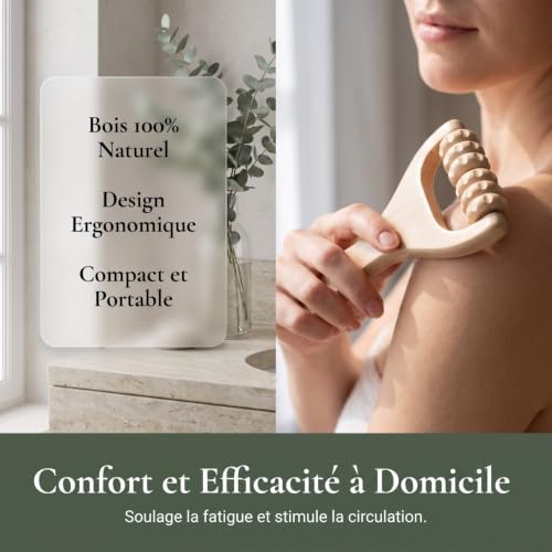 Toyvian 4 Pièces Rouleau De Massage En Bois Masseur De Cou Et D’Épaules Compact Outil De Massage Manuel Pour Usage Quotidien Maison Et Voyage Pour Soulager La Fatigue – vue 2