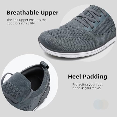 HSQ Slip-on Barefoot Shoes Men Minimalist Wide Toe Zero Drop Walking Shoes Lightweight Barefoot Feel & Breathable for Walking Running All Day Wear3