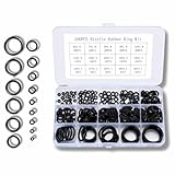 Assortiment de 200 Joint Torique Caoutchouc Noir, 15 Taille Différentes de joint plomberie, joint silicone pour Plomberie, Robinetterie, Réparations, joint torique caoutchouc Haute Résistance Pression