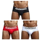 Arjen Kroos Herren Slip Boxer Basic Brief Männer Slips Unterwäsche Baumwolle Sport Fitness Unterhosen Sportunterwäsche