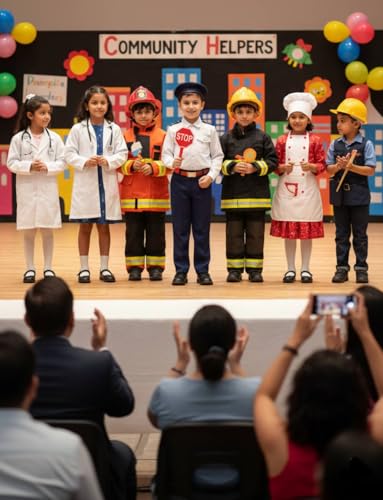 Image of Community Helper Uniform Costume for Kids | Role Play pilot, Traffic police, Navy Fancy Dress for School Functions & Theme Parties
