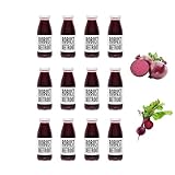 PRESSUICE - Fresh Beetroot Juice Not from Concentrate - 12 bottles Pack x 250 ml - Vege Juices NFC Cold Pressed Semi Sweet Beet Drink - No added Sugar - Natural Free Press - Soft drinks