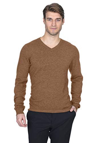 State Fusio Basic V-Neck Sweater Merino Wool Long Sleeve Pullover For Men - Made With 100% Merino Wool Sourced From Inner Mongolia Goats - Soft, Lightweight & Versatile (Almond, Xx-Large) #TOP4