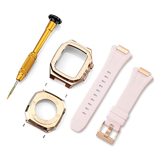 Kit de mod en métal Apple Watch 45mm 44mm boîtier bracelet acier iWatch