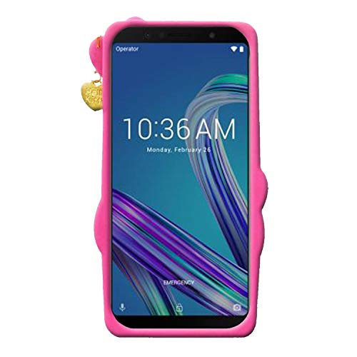 Image of Unirock Hello Kitty Back Case Cover for Asus Zenfone Max Pro M1| 3D Cute Hello Kitty Case |Soft Silicone Rubber Back Cover with Pendant Kitty Cover for Asus Zenfone Max Pro M1 (Pink)