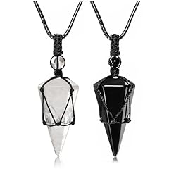Black Rope - Clear Quartz+Black Obsidian