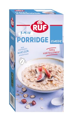RUF Porridge Classic, gesunder Frühstück-Snack aus Vollkorn-Haferflocken, besonders lecker mit frischen Früchten oder Nüssen, Vorratspackung, 1 x 400g