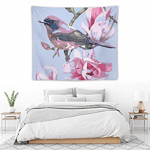 Rimego Hummingbird And Flowers Tapestry Uv Reactive Tapestries Colorful Petal Wall Hanging Aesthetic Tapestry For Dorm Bedroom Living Room, Easy To Hang (50"X60") #TOP4