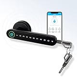 Smart Lock,CATCHFACE Fingerprint Door Lock Keyless Entry Door Lock Fingerprint Door Handle Biometric Door Lock with Fingerprint/TTlock App/Code/Key WiFi Door Lock for Front Door Home Airbnb(Black)